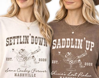 Custom Last Rodeo Bachelorette Shirts Same Cowboy Forever Last Hoedown Country Bach Nashville Bachelorette Party Cowgirl Bridal Party Shirts