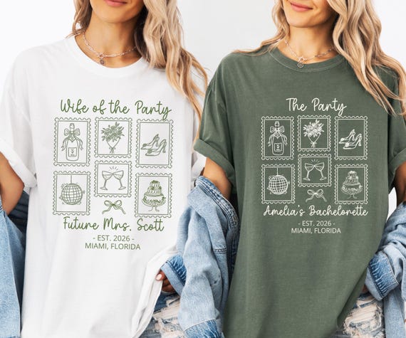 Bachelorette Party Shirt For Bride, Wife Of The Party Tee, Custom Bach Weekend Outfit, Matching Brides Squad Shirt, Personalized Future Mrs