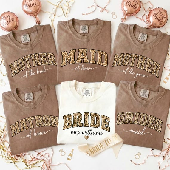 Custom Leopard Bridal Party Shirts Comfort Colors® Bachelorette Outfit, Bride To Be Tee, Bridesmaid Proposal Gift, Bach Weekend Shirt