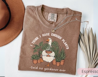 Comfort Colors® Funny Plant Lover Shirt, Silly Goose Gardening Tee, Cottagecore Gardener Gift Floral Botanical Earth Day Shirt Gardening Mom