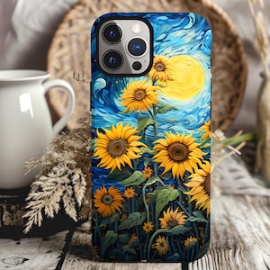 Sunflower Art Vintage Vincent Van Gogh Phone Case, Vincent Van Gogh Gift Idea, Floral Flower Phone Case, iPhone 15, Pixel 8, Samsung S24