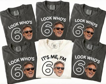 Custom Face 60th Birthday Shirt, Personalized Photo Birthday Tee, Matching Birthday Crew Shirts, Funny Sixty Party Gift for Men and Women