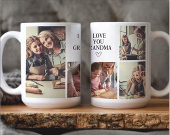 Photo Collage Mug With Personalized Text, Custom Photo Mug, Custom Picture And Text Mug, Personalized Mugs Gifts, Personalized Coffee Mug.