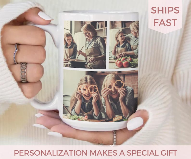 May include: A white ceramic mug with a colorful floral design. The mug features a variety of flowers in shades of pink, purple, and yellow. The mug has a curved handle and a glossy finish.