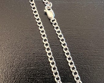 Thin Sterling Silver Cuban Link Chain - Bracelet or Necklace