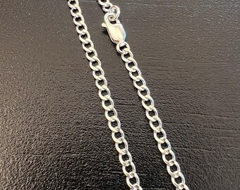 Thin Sterling Silver Cuban Link Chain - Bracelet or Necklace