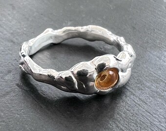 Thin River Ring with Golden Citrine