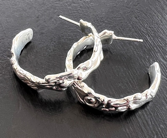 The Wide River Hoop Studs