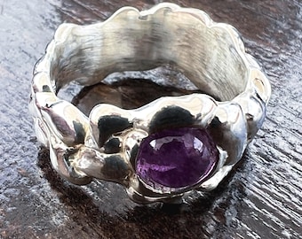 The Wide River Ring with Amethyst