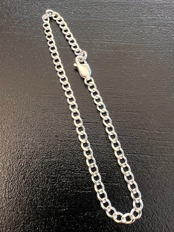 Thin Sterling Silver Cuban Link Chain - Bracelet or Necklace