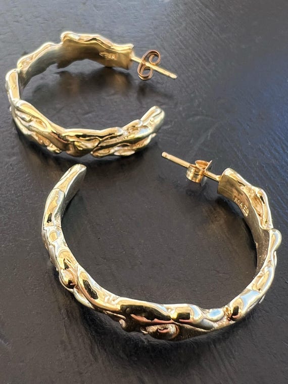 The Wide River Hoop Studs