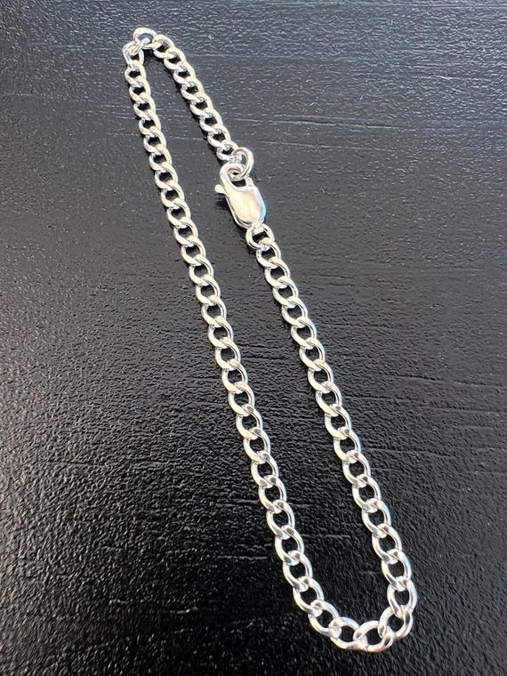 Thin Sterling Silver Cuban Link Chain - Bracelet or Necklace