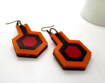 The Shining Carpet Earrings - laser cut acrylic earrings - The Shining fan art