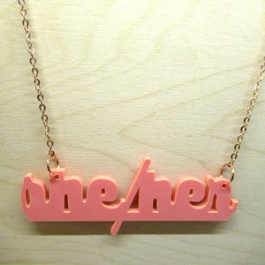 Pronouns Necklace - lasercut acrylic pronoun cutout necklace - multiple colors available