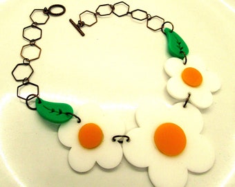 Daisy Daisy Necklace - lasercut acrylic daisy necklace