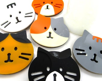 Kitty Brooch - cute lasercut acrylic kitty cat brooch