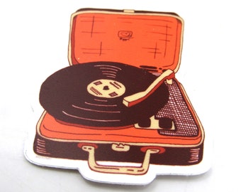 Turntable Sticker - vinyl die cut 2 x 2 inch record player sticker