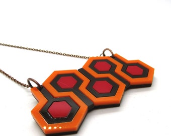 The Shining Carpet Necklace: Laser Cut Acrylic Geometric Pendant
