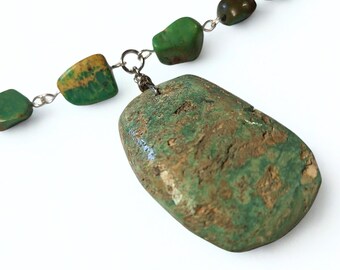 Turkish Delight Necklace - turquoise beaded necklace - handmade - free US shipping