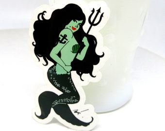 Mermaid Sticker - vinyl die cut 3 inch mermaid sticker