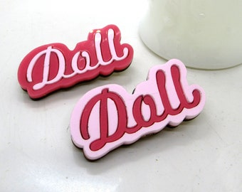 Doll Brooch - laser cut layered acrylic brooch