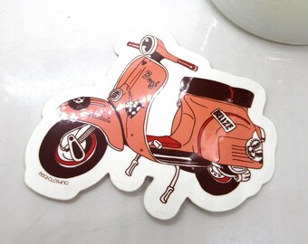 Scooter Girl Sticker - vinyl die cut 3 x 2.5 inch sticker