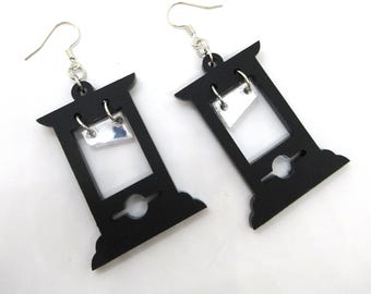 Guillotine Earrings – Laser-Cut Acrylic Pendant Earrings 2.5 inches