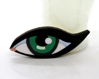 Eye Brooch - laser cut layered acrylic eye brooch