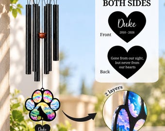 German Shepherd Memorial Wind Chime Suncatcher, Custom Loss Of Dog Silhouette, Rainbow Bridge Gift for GSD Remembrance, Sympathy Keepsake