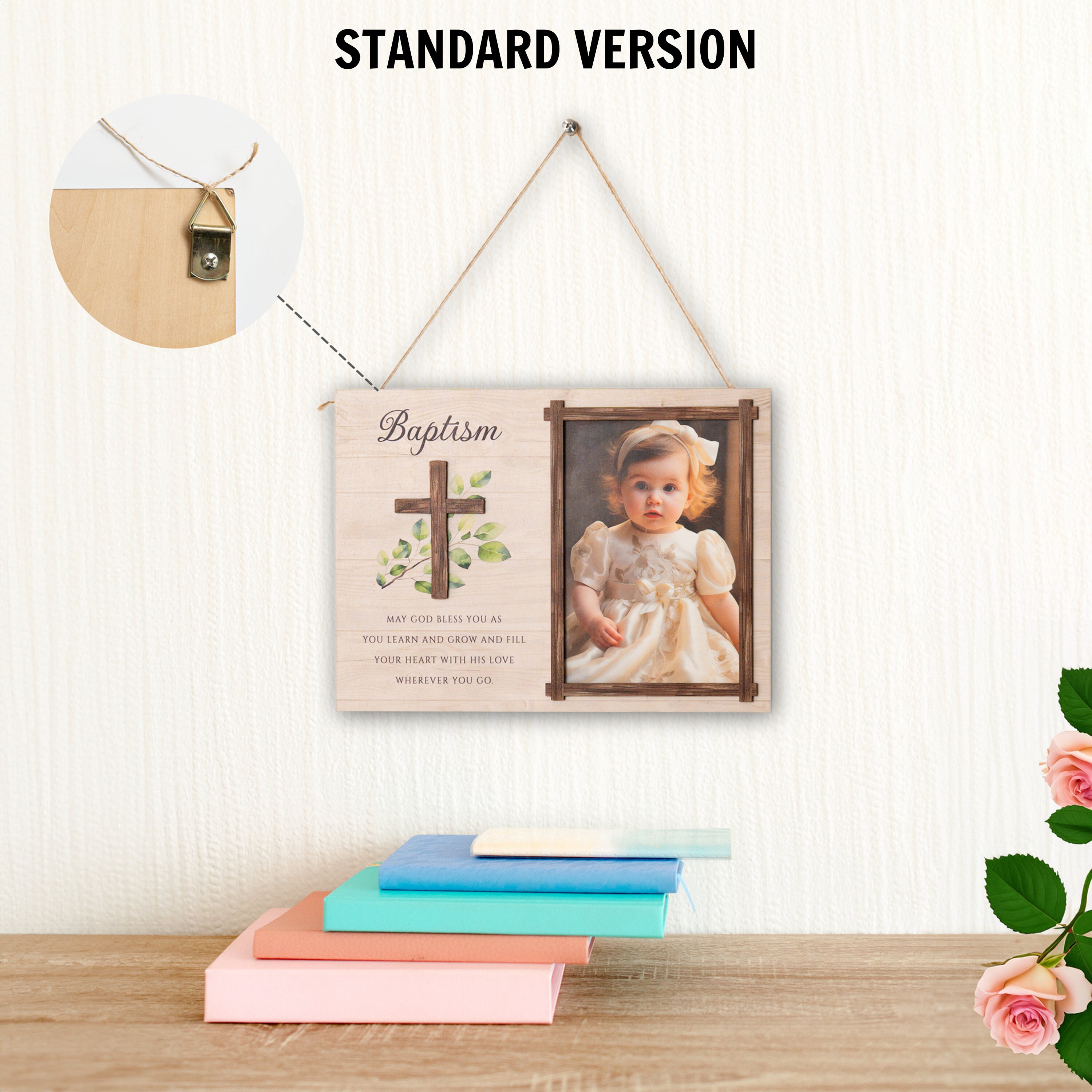 Personalized Baptism Picture Frame, Engraved Baby Baptism Gift for Boy or Girl, Bautizo Regalo