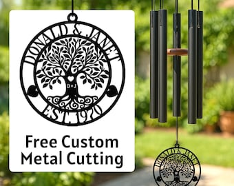 Personalized Love Wind Chime, Wedding Anniversary Gift for Couples, Parents or Friends, Romantic Tree of Life Chime, Anniversary Keepsake