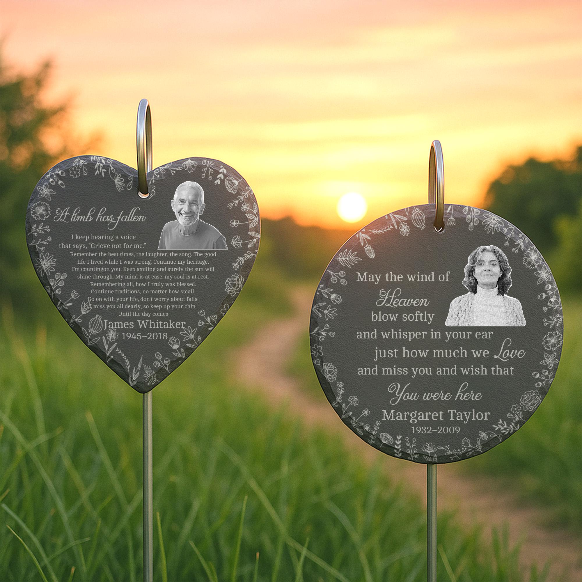 In Memory of Loved One Memorial Stone, Personalized Garden Grave