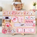 Personalized Wooden Busy Board, Montessori Toy for Toddlers, Baby Shower Gift, 1st Birthday Gift, Educational Toy, Gift for Kids, 3 year old