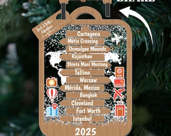 2026 Travel Adventure Shake Ornament, 4D Custom Destination Keepsake, Perfect Christmas Gift for Travelers and Adventure Lovers