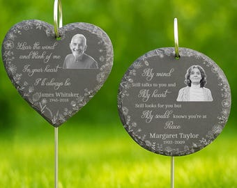 In Memory of Loved One Memorial Stone, Personalized Garden Grave Stone or Human Memorial Plaque, Outdoor Memory Stone for Remembrance