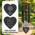 Custom Memorial Wind Chime with Stone Sail, Personalized Tribute Keepsake, Gift in Memory of Loved Ones, Thoughtful Bereavement Present