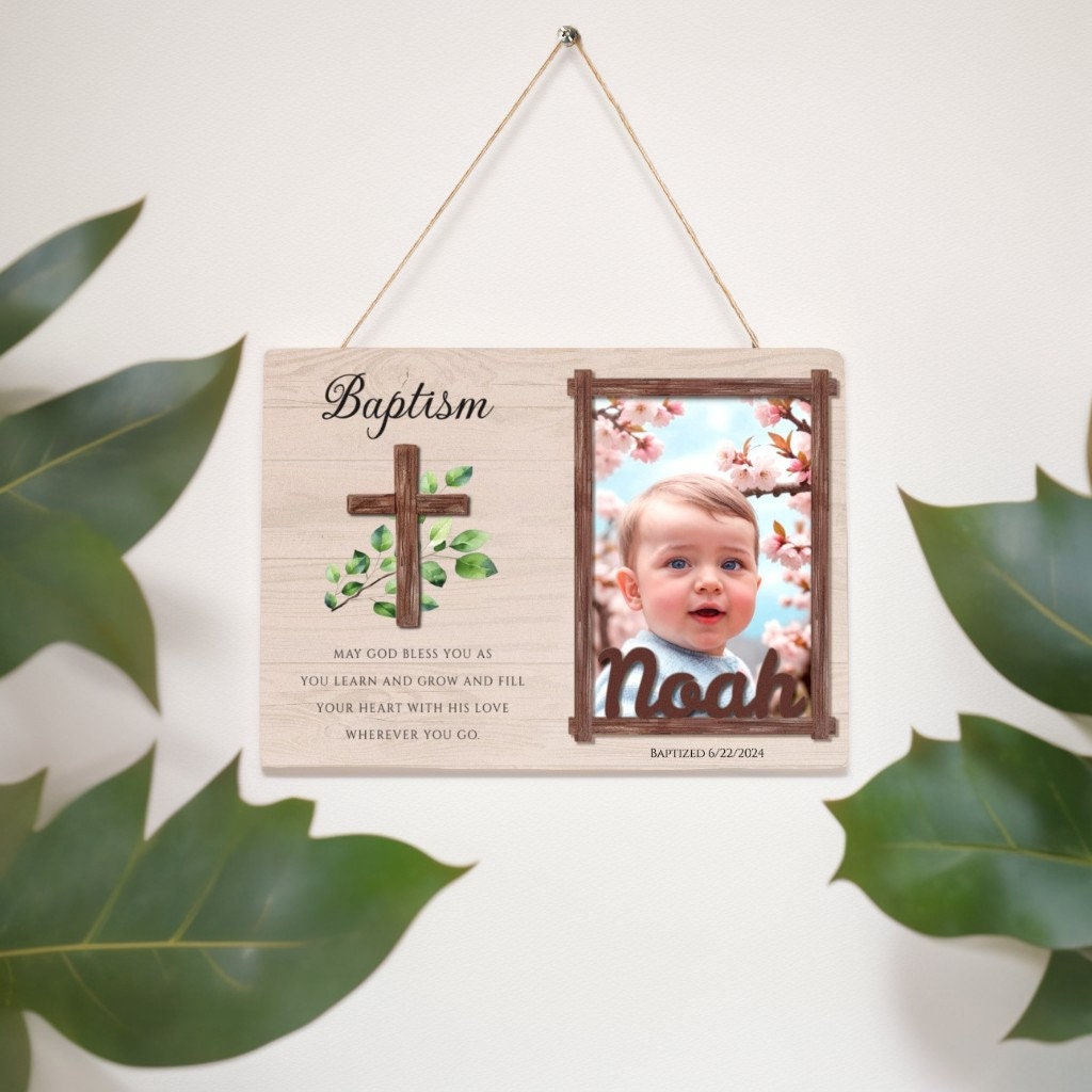 Baby Baptism Cross and Frame Keepsake