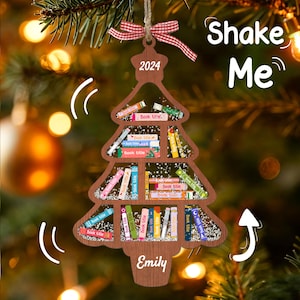 Custom Bookcase Ornament - Personalized Gift for Book Lovers, Unique Christmas Decoration for Readers & Book Clubs
