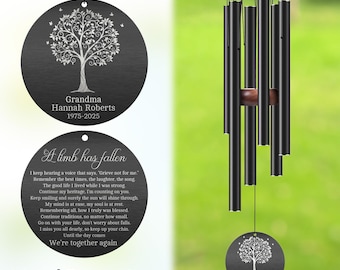 Sympathy Wind Chime Memorial, Personalized Remembrance Chime, Custom Bereavement Gift, In Loving Memory Keepsake, Tribute Wind Chimes