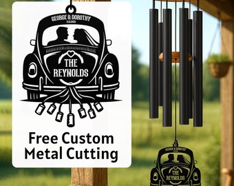 Custom Wedding Wind Chimes, Personalized Gift for Bride and Groom, Newly Engaged or Married Couples, Engagement or Housewarming Gift
