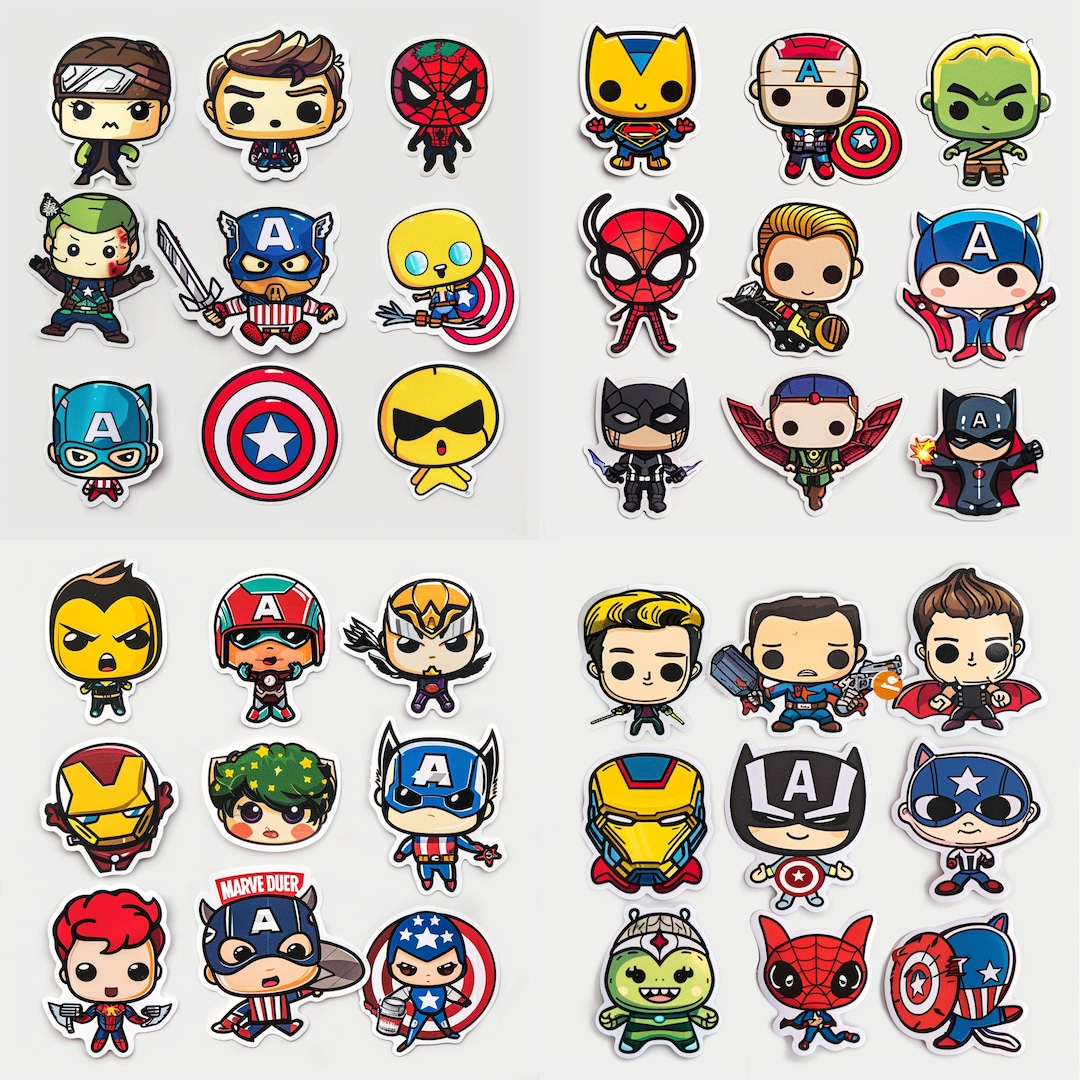 Cute Marvel Printed Stickers Png, Print and Cut Stickers, Cricut ...