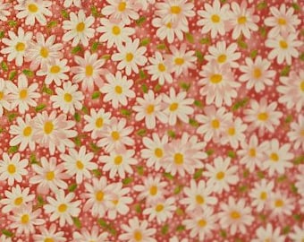 daisy fabric, pink with daisies, cotton fabric, pink fabric, yardage, sewing project