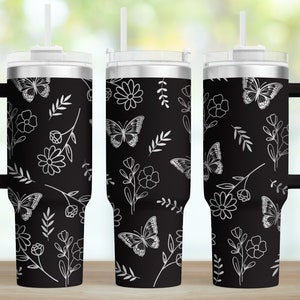 Sunflower Butterfly 40oz Tumbler Laser Engraving Wrap Svg,40oz Tumbler Wrap Svg,Laser Engraved Svg,Tumbler Laser File,Laser Svg Download