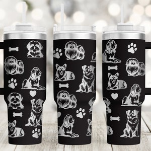 Dog Lover 40oz Tumbler Wrap Svg,40oz Tumbler Laser Engraving Wrap Svg,Laser Engraved Svg,Tumbler Laser File,Laser Svg Download