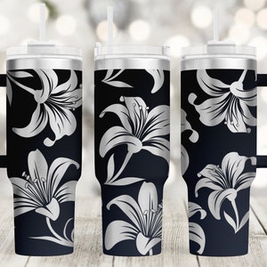 Flower 40oz Tumbler Wrap Svg,Lily 40oz Tumbler Laser Engraving Wrap Svg,Laser Engraved Svg,Tumbler Laser File,Laser Svg Download