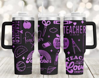 Teacher 40oz Tumbler Wrap Svg,Back To School 40oz Tumbler Laser Engraving Wrap Svg,Laser Engraved Svg,Tumbler Laser File,Laser Svg Download