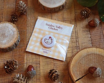 Stardew Valley White Chicken Button Pins | Adorable Farm Animal Accessories
