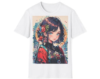 Japanse Oversize Tshirt, anime girl tshirt, Streetstyle Tee, Sakura shirt, Japans t-shirt, Japanse Retro Vintage, Japan streetwear, feest,