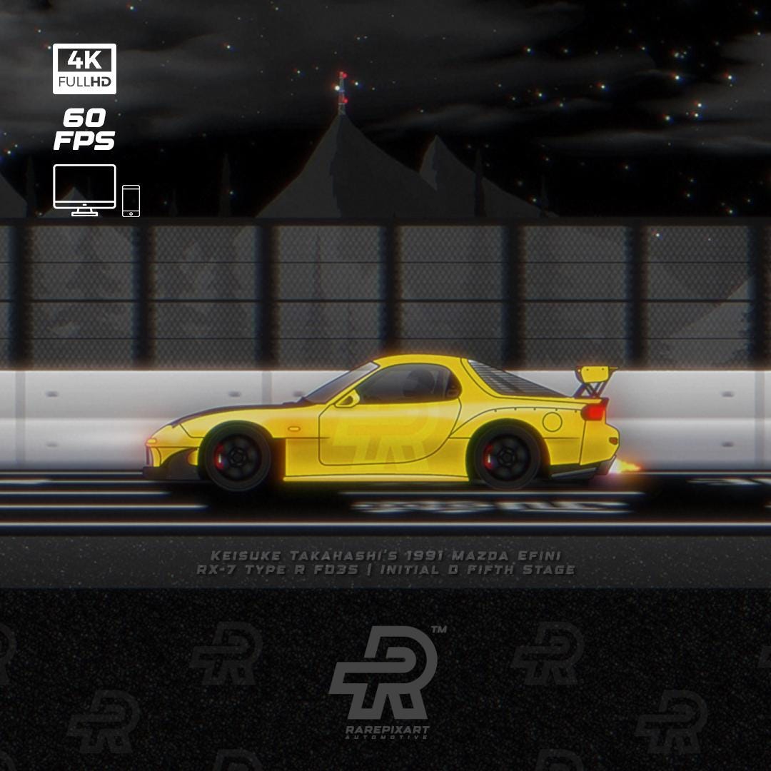 Mazda RX-7 FD3S Animated Wallpaper | JDM Lo-fi Night Drive | 4K Loop ...