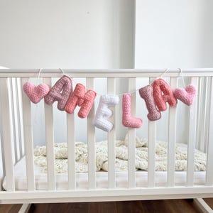 Personalized Felt Name Sign for Nursery | Custom Baby Name Garland | Soft Felt Letters for Crib | Newborn Gift | Baby Shower Decor